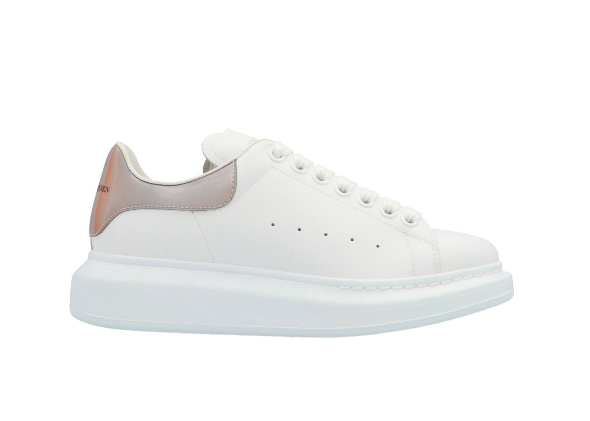 Alexander McQueen Reflective-trimmed Leather Exaggerated-sole Sneakers in  White | Lyst UK